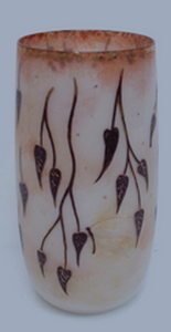 vase cylindrique : or et émaux sur verre ; réalisation la-unieme-nuit.com, Plaissan, 34230